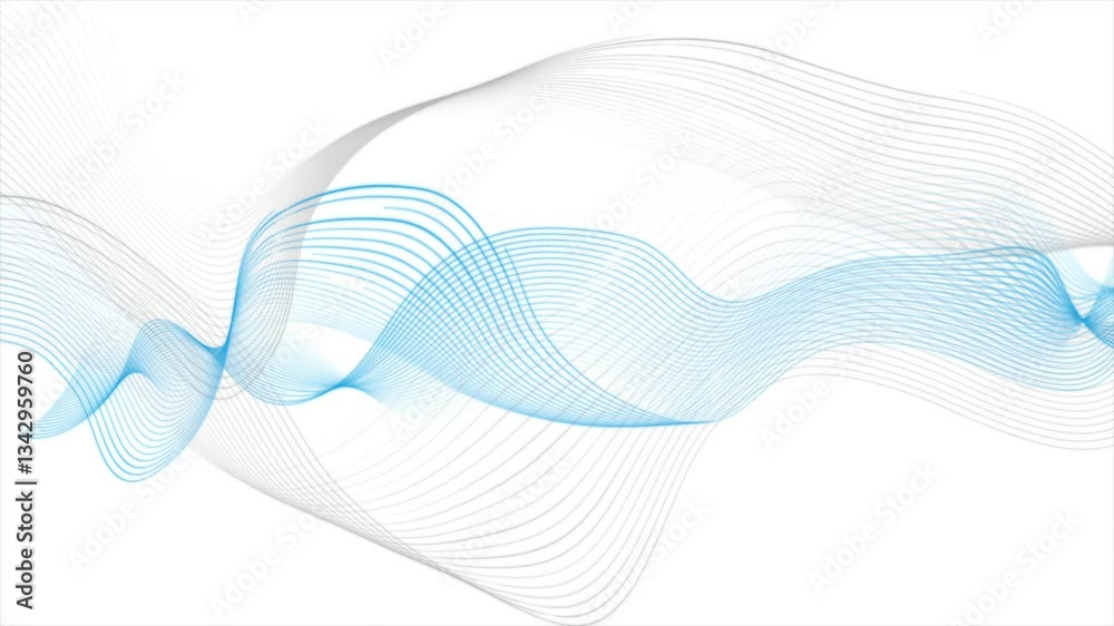 Leinwandbilder blue and grey wavy lines abstract minimal elegant background. seamless looping motion design. video 