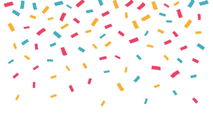 Falling colorful confetti isolated on transparent background. Png