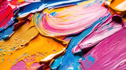 Vibrant Abstract Colorful Paint Texture with Bold Brush Strokes
