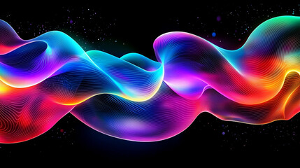 Obraz premium Abstract colorful rainbow wave flowing design background art neon lines style light curve vivid