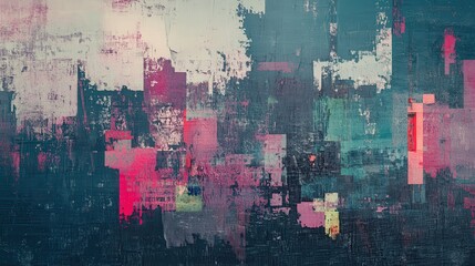 Fototapeta premium Abstract Colorful Background with Textured Brush Strokes and Patterns