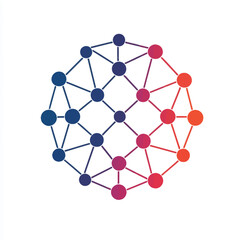 Abstract Connection Sphere with Blue to Red Gradient Network