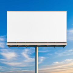 Fototapeta premium Blank Billboard Mockup – Large Outdoor Advertising Display with Blue Sky Background