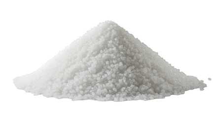 White Crystalline Powder Pile on Transparent Background
