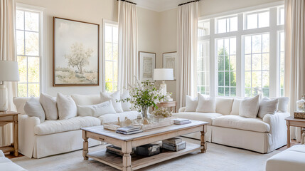 Fototapeta premium An inviting space filled with soft textures and gentle natural light, evoking comfort and tranquility.