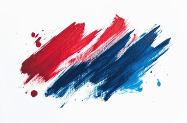 Abstract red and blue paint strokes on white background. (2)