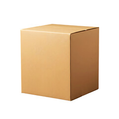 Plain Brown Cardboard Box Isolated on White Background
