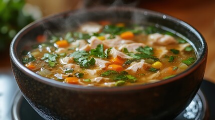 A steaming bowl of chicken soup, its aroma a comforting embrace, filled the air, a testament to the power of simple ingredients and heartfelt care.
