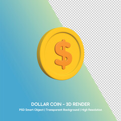 Dollar Coin 3D Render
