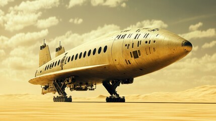 Obraz premium Desert Supersonic Craft Landing