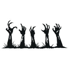 vector silhouettes of zombie hand