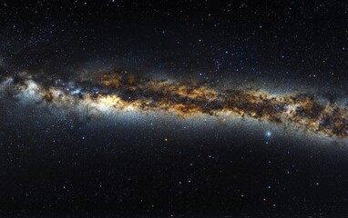 Fototapeta premium Stunning view of a spiral galaxy in the night sky showcasing vibrant stars and cosmic dust