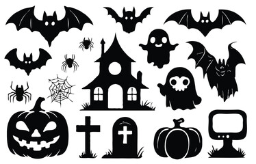 Obraz premium set of halloween elements vector