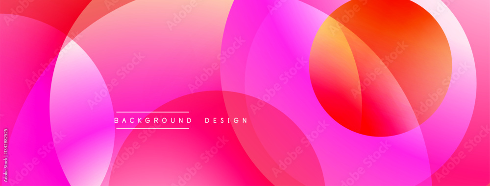 Poster Layered circular shapes in vivid colors form a gradient-rich abstract design with smooth transitions, depth effects, and a modern, futuristic aesthetic