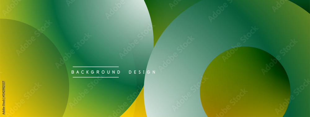 Aufkleber Layered circular shapes in vivid colors form a gradient-rich abstract design with smooth transitions, depth effects, and a modern, futuristic aesthetic