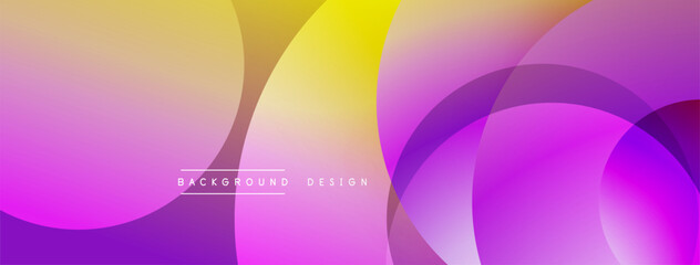 Layered circular shapes in vivid colors form a gradient-rich abstract design with smooth transitions, depth effects, and a modern, futuristic aesthetic