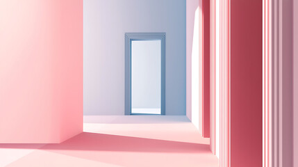 Abstract Geometric Designs with Vibrant Colors and Minimalist Architecture