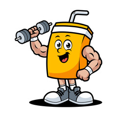 ENERGY DRINK GYM CARTOON CHARACTER MASCOT