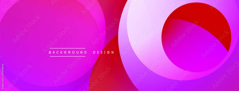 Poster Abstract composition with layered circular elements, blending gradients and soft transitions, creating a sense of depth, motion, and visual harmony
