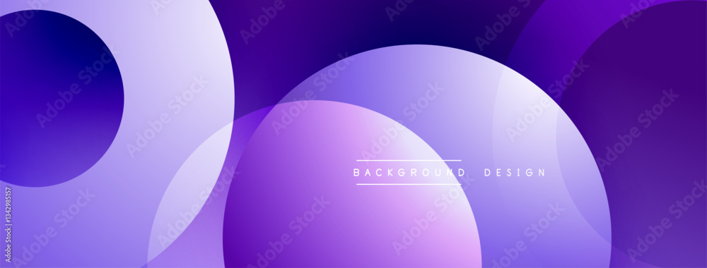 Poster Layered circular shapes in vivid colors form a gradient-rich abstract design with smooth transitions, depth effects, and a modern, futuristic aesthetic