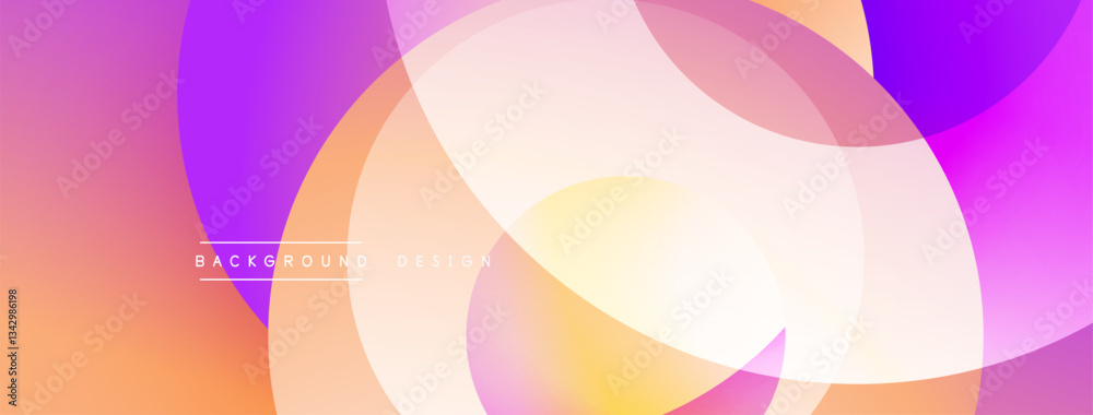 Poster Abstract composition with layered circular elements, blending gradients and soft transitions, creating a sense of depth, motion, and visual harmony