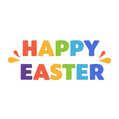 colourful happy easter text