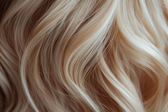 Wavy blonde hair highlights with light and dark shade in a detail macro shot. Use this for beauty, hair care, fashion, or hair salon related projects.