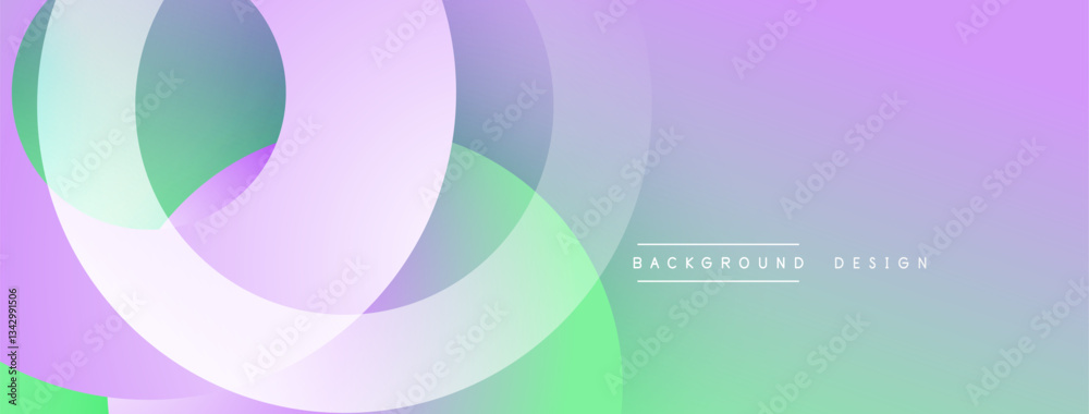Aufkleber Layered circular shapes in vivid colors form a gradient-rich abstract design with smooth transitions, depth effects, and a modern, futuristic aesthetic