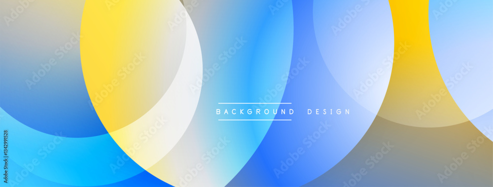 Leinwandbilder Abstract composition with layered circular elements, blending gradients and soft transitions, creating a sense of depth, motion, and visual harmony