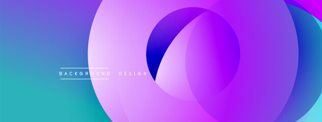 Abstract composition with layered circular elements, blending gradients and soft transitions, creating a sense of depth, motion, and visual harmony