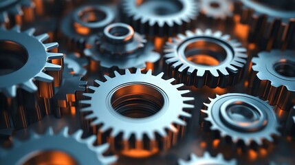 Business optimization abstract gear fitting perfectly together efficiency concept