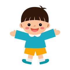 웃고 있는 남자 어린이 일러스트