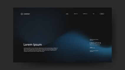 Abstract wave futuristic design of landing page. retro gradient mesh website design	