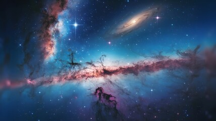 Fototapeta premium Galaxy, star, nebula in space