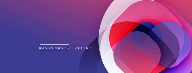 Fototapeta premium Abstract background with layered translucent gradient shapes