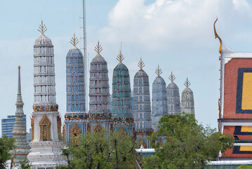 Naklejka premium Wat Phra Kaew in Bangkok, Thailand - is a sacred temple and it's a part of the Thai grand palace, the Temple houses an ancient Emerald Buddha