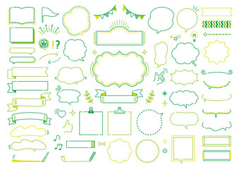 ポップでかわいい線の吹き出しセット