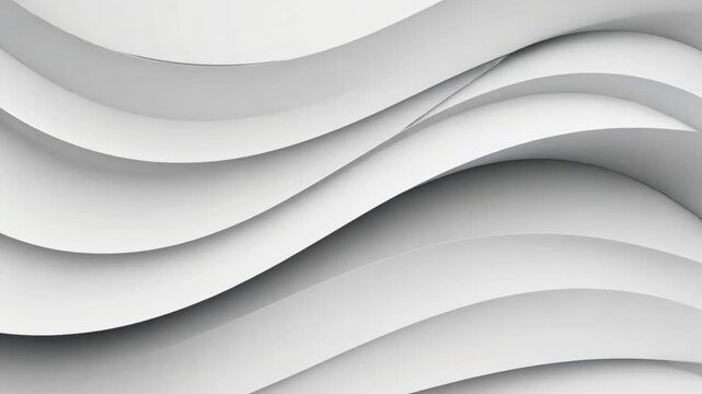 Abstract white background featuring smooth flowing curves and subtle shadows creating depth and dimension