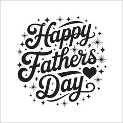 A bold, eye-catching graphic design featuring the phrase "Happy Father's Day" in a stylized, script font.