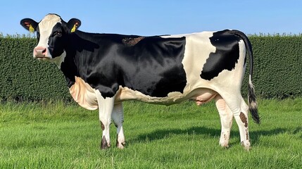 Dairy Cow in Pasture - Profile View