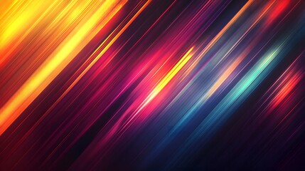 Fototapeta premium Abstract vibrant lines and gradients displayed across dark background space