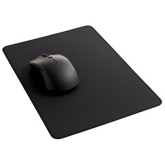 Blank black computer mat for mouse with transparent background, side view | Transparent PNG --v 6.1