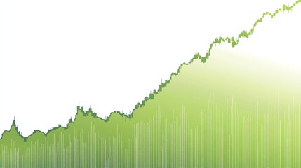 Fototapeta premium Green Stock Market Chart Showing Growth and Upward Trend Illustration
