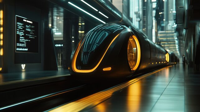 A high-speed hyperloop freight transport system optimizing delivery efficiency and logistics.