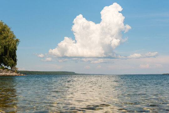 Water view of cumulonimbus thundercloud over Georgian Bay