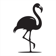 Fototapeta premium Flamingo in silhouette stock illustration