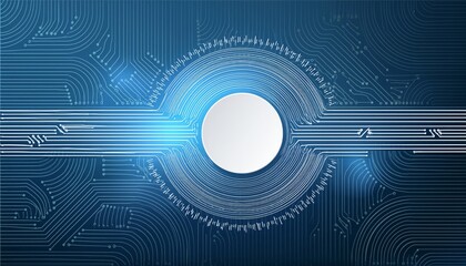 Obraz premium Futuristic technology background with white circle circuit wires on motherboard