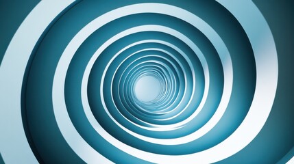 Abstract Swirling Tunnel Design with Light Center and Blue Tones