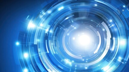 Obraz premium Abstract technology background with glowing blue circular design