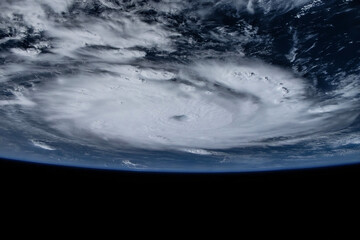 Powerful hurricane visible from space.